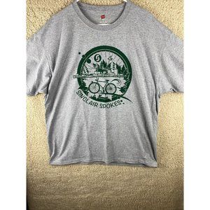 Sinclair Spokes Mens Sz XL Short Sleeve Graphic T-Shirt Gray With Green Tagless